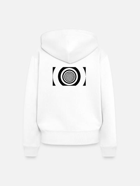 Konzentrischer Schwarzer Wirbel - Frauen Premium Bio Zip Hoodie - Weiß