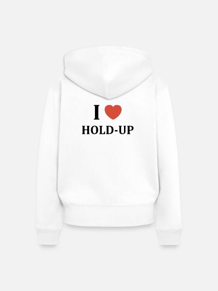 Warte mal - Frauen Premium Bio Zip Hoodie - Weiß