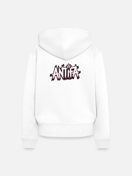 Antifa – Antifaschistisches Merch - Frauen Premium Bio Zip Hoodie - Weiß