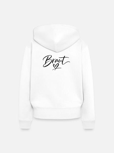 Team Braut - Frauen Premium Bio Zip Hoodie - Weiß