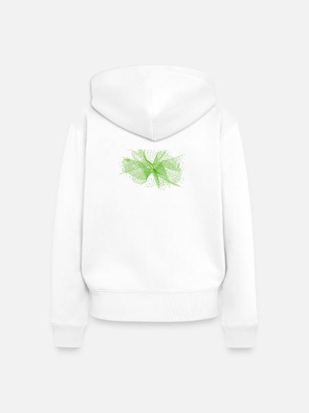 Grünes Abstraktgewebe Muster - Frauen Premium Bio Zip Hoodie - Weiß