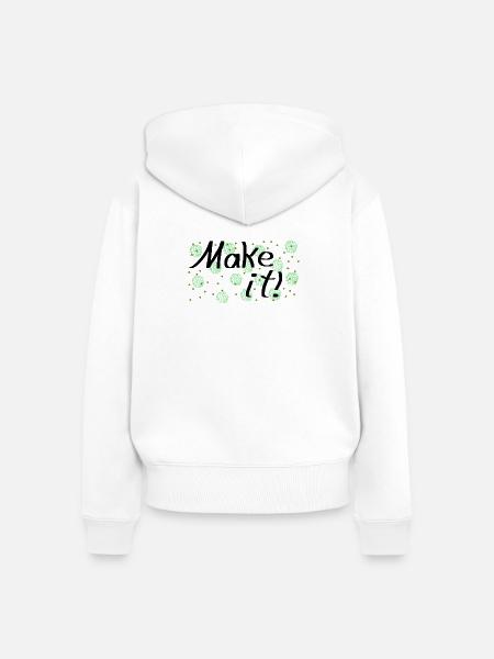 Glückspritzer mit Sternen - Frauen Premium Bio Zip Hoodie - Weiß