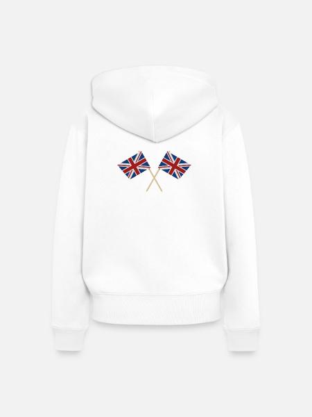 Flagge Großbritanniens - Frauen Premium Bio Zip Hoodie - Weiß