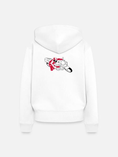 Motorrad - Frauen Premium Bio Zip Hoodie - Weiß