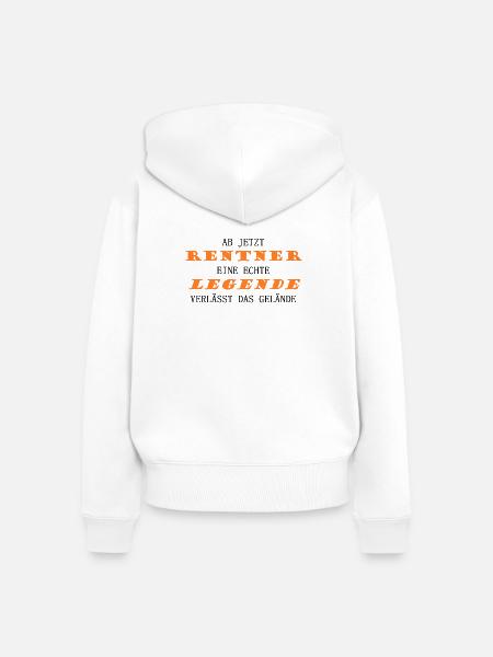 Rentner Legende - Frauen Premium Bio Zip Hoodie - Weiß