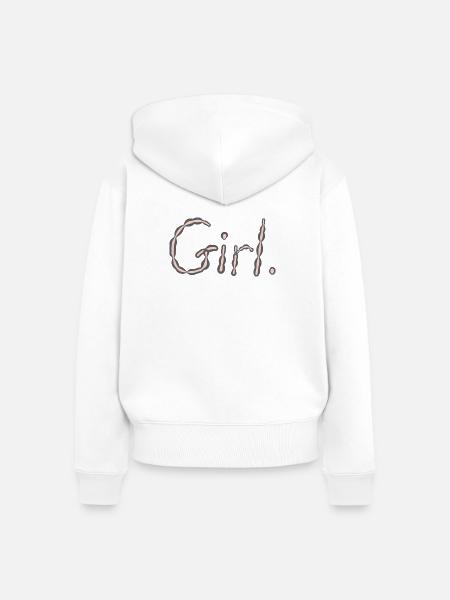 Mädchen - Frauen Premium Bio Zip Hoodie - Weiß