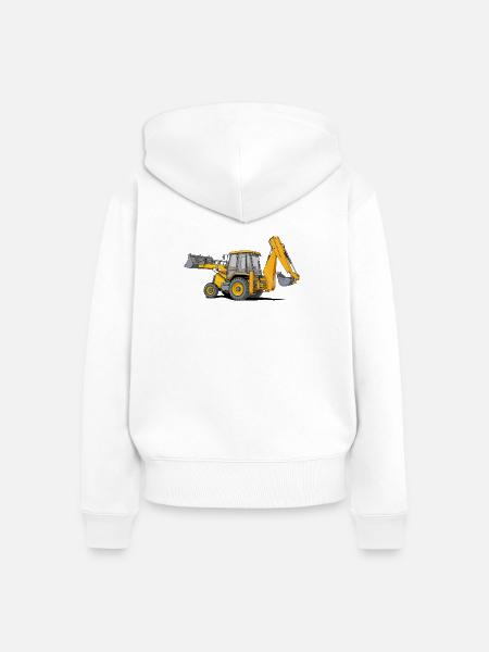 Baggerlader Traktor - Frauen Premium Bio Zip Hoodie - Weiß