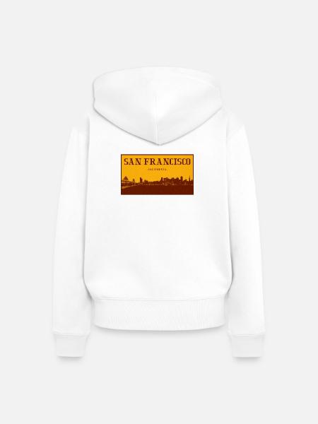 San Francisco Skyline Retro - Frauen Premium Bio Zip Hoodie - Weiß