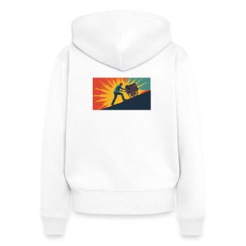 Going the extra Mile - Women's Premium Organic Zip Hoodie - white - Back - AI Model Female 172 light (172cm)