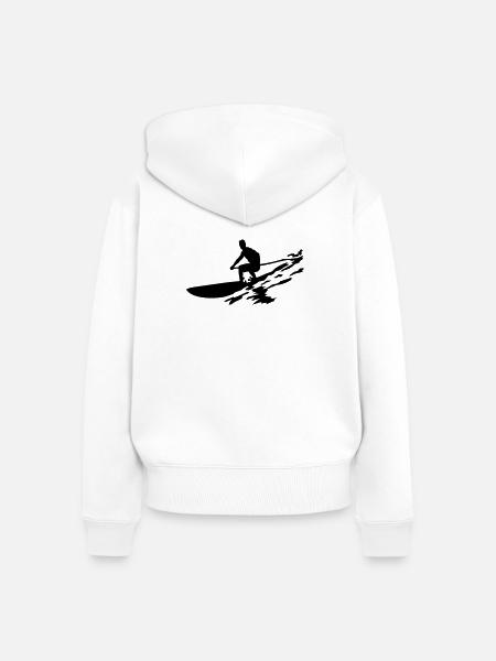 SUP boarding - Frauen Premium Bio Zip Hoodie - Weiß