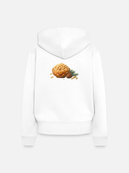 Pinienkerne - Frauen Premium Bio Zip Hoodie - Weiß