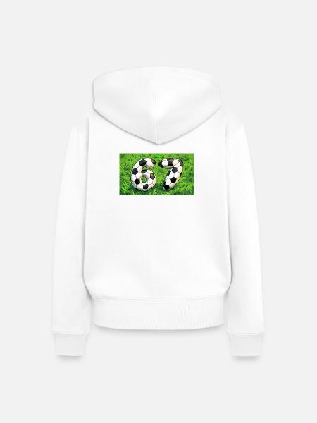 Six Seven Fußball Design  - Frauen Premium Bio Zip Hoodie - Weiß
