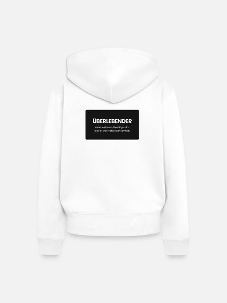 Überlebender eines weiteren Meetings - Frauen Premium Bio Zip Hoodie - Weiß