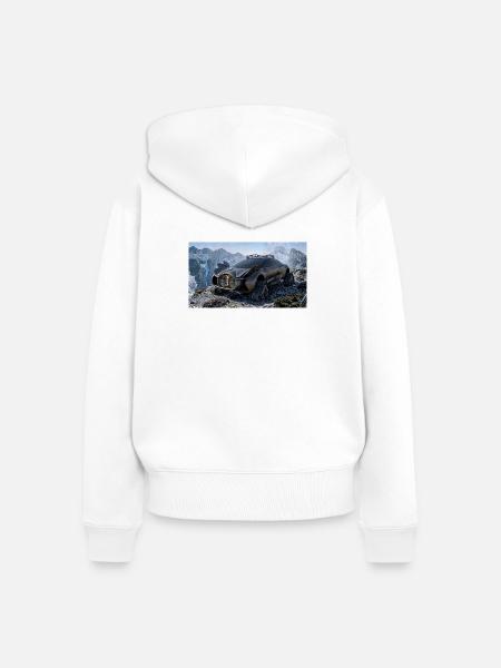 Futuristic All-Terrain Tracked Exploration Vehicle - Frauen Premium Bio Zip Hoodie - Weiß