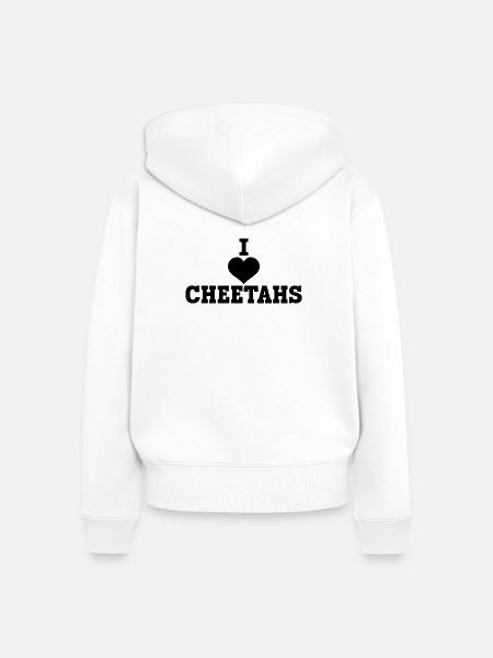I Love Cheetahs - Frauen Premium Bio Zip Hoodie - Weiß