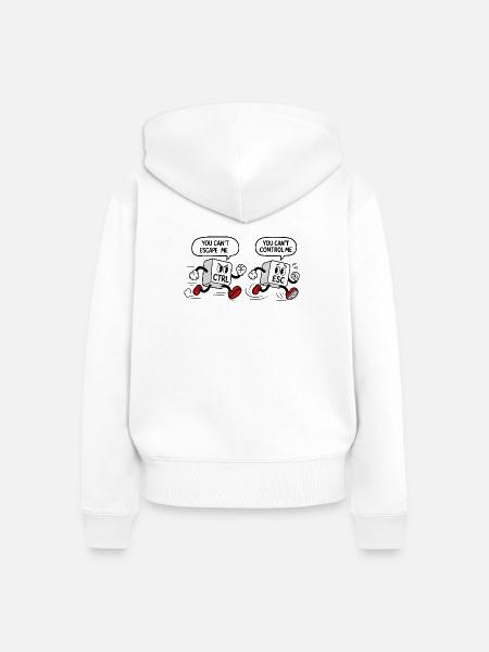 Geek Humor CTRL vs ESC - Frauen Premium Bio Zip Hoodie - Weiß
