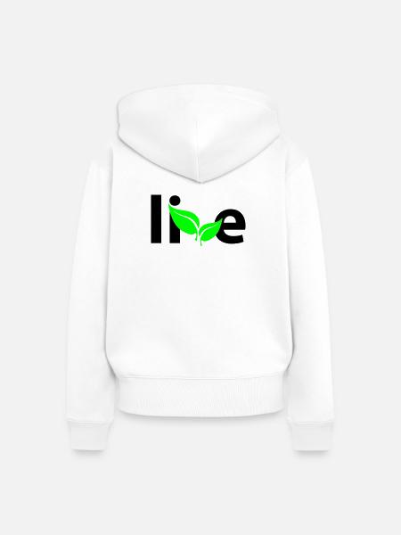 Live - Frauen Premium Bio Zip Hoodie - Weiß