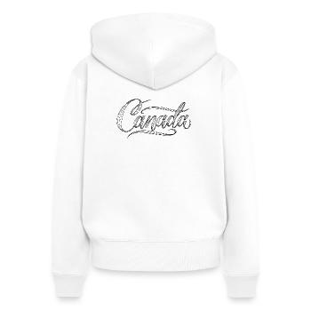 Canada - Sweat à capuche zippé Premium bio Femme - blanc - Dos - AI Model Female 172 light (172cm)