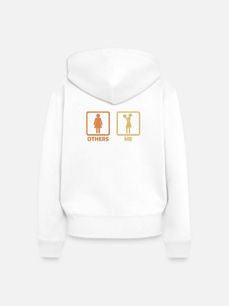 Cheerleading Strichfiguren - Frauen Premium Bio Zip Hoodie - Weiß