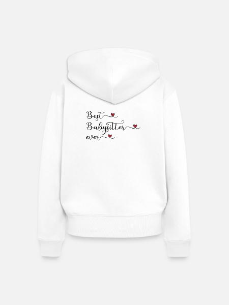 Bester Babysitter - Frauen Premium Bio Zip Hoodie - Weiß