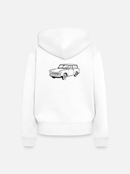 Trabant 601 Kombi - Frauen Premium Bio Zip Hoodie - Weiß