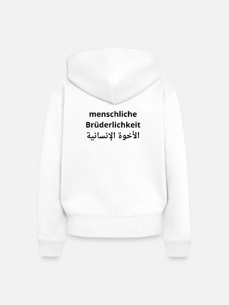 Menschliche Brüderlichkeit - Human Fraternity - Frauen Premium Bio Zip Hoodie - Weiß