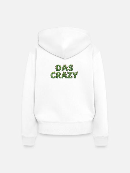 DAS CRAZY Kaktus Meme Spruch - Frauen Premium Bio Zip Hoodie - Weiß