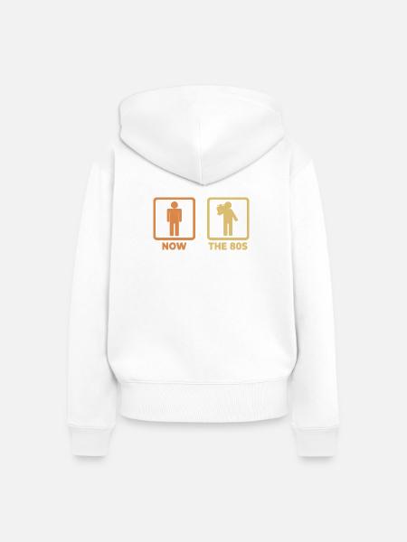 Ich als 80er Liebhaber - Frauen Premium Bio Zip Hoodie - Weiß