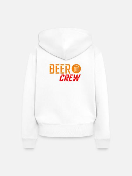 Beer Crew - Frauen Premium Bio Zip Hoodie - Weiß