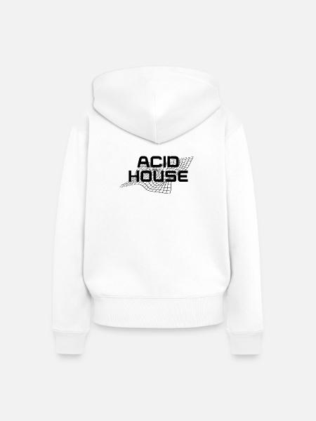 Acid Haus - Frauen Premium Bio Zip Hoodie - Weiß