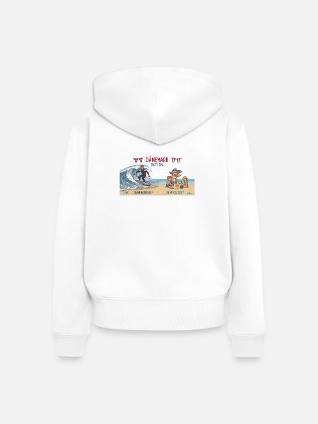 Dänemark: Nordsee oder Ostsee - Frauen Premium Bio Zip Hoodie - Weiß