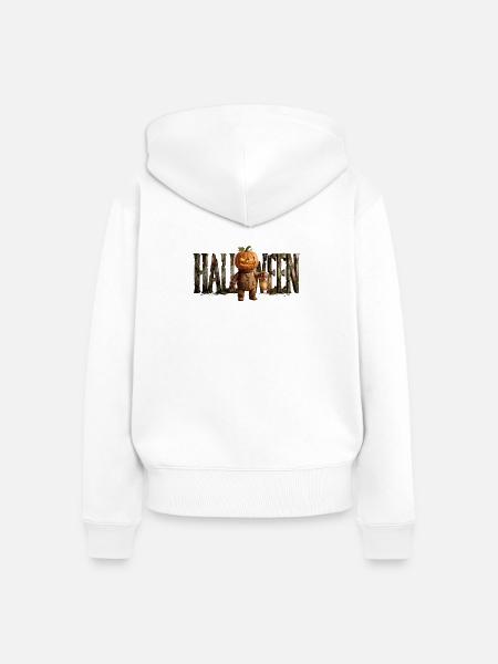 Herr Kürbis - Frauen Premium Bio Zip Hoodie - Weiß