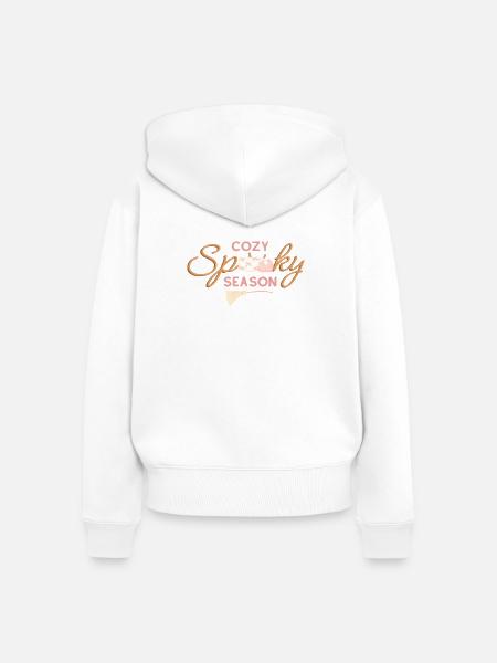 Cozy Spooky Season Design - Frauen Premium Bio Zip Hoodie - Weiß
