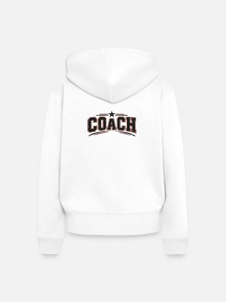 Coach - Trainer - Training - Sport - Frauen Premium Bio Zip Hoodie - Weiß