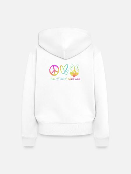 Border Collie - Frauen Premium Bio Zip Hoodie - Weiß