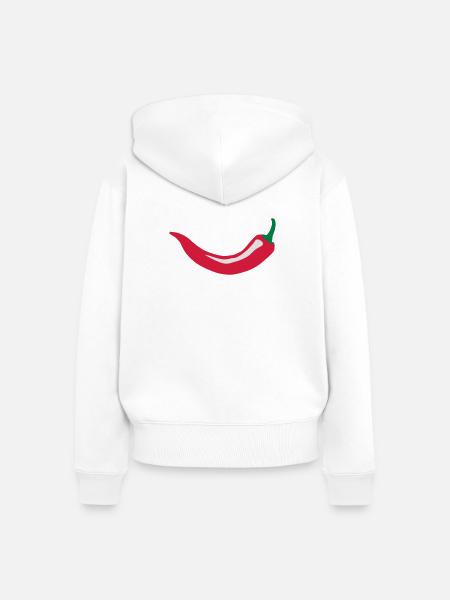 lächelnd Chili - Frauen Premium Bio Zip Hoodie - Weiß