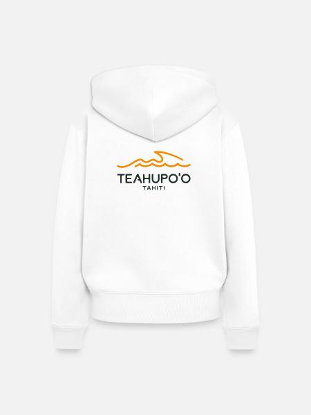 Tahitianischer Ozean Glitzer Design - Frauen Premium Bio Zip Hoodie - Weiß