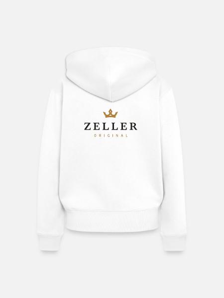Zeller-Original-Familienlogo - Frauen Premium Bio Zip Hoodie - Weiß