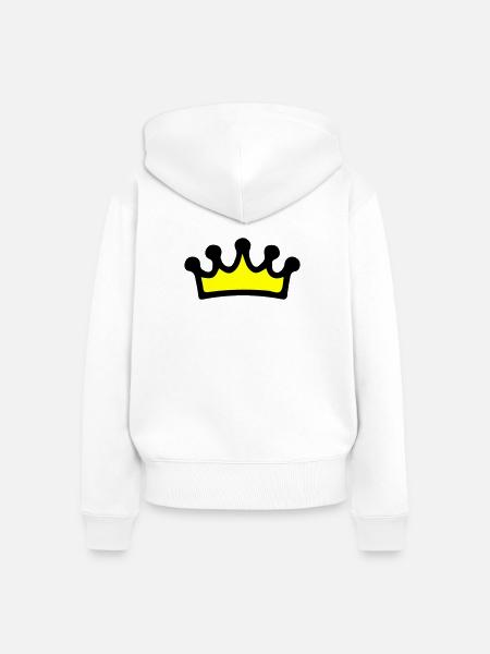 Krone Symbol - Frauen Premium Bio Zip Hoodie - Weiß