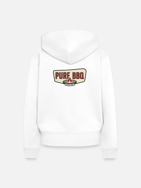 Pure Barbecue Retro Pitmaster Grill - Frauen Premium Bio Zip Hoodie - Weiß