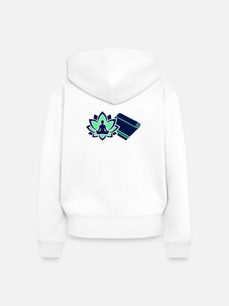 Meditation Yoga Matte Outline - Frauen Premium Bio Zip Hoodie - Weiß