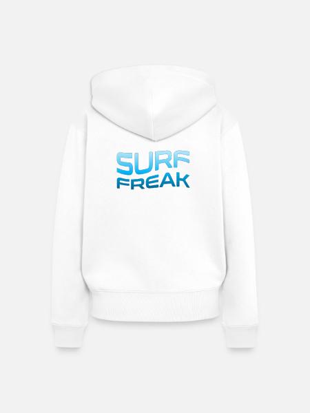 Surf Freak Blue Wave Style - Frauen Premium Bio Zip Hoodie - Weiß