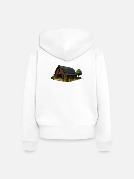 Rustikale Scheune Illustration - Frauen Premium Bio Zip Hoodie - Weiß