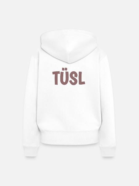 Tüsl name - Frauen Premium Bio Zip Hoodie - Weiß