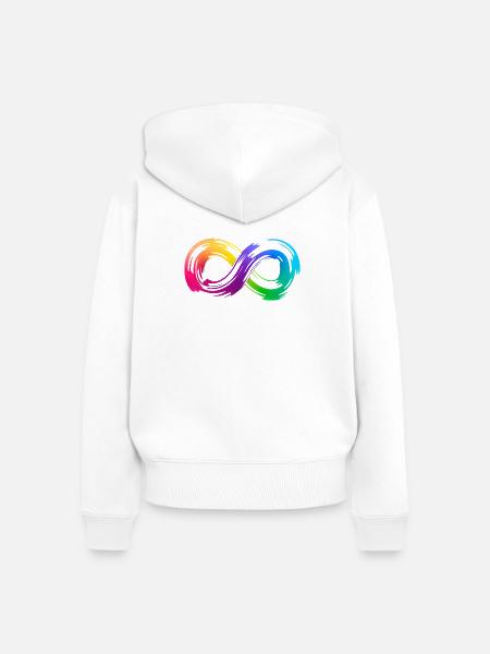 Rainbow Infinity Pinselstrich - Frauen Premium Bio Zip Hoodie - Weiß