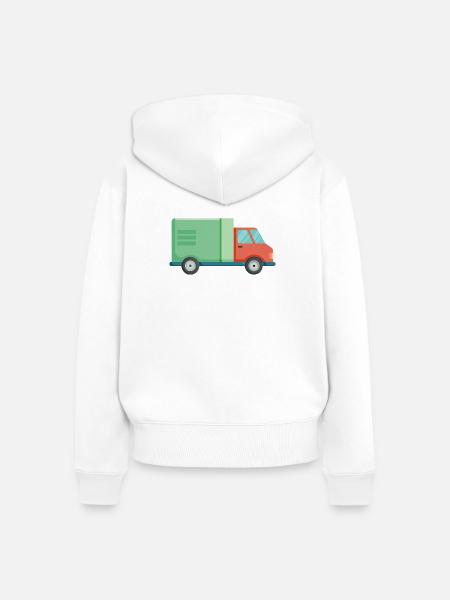 Lieferauto - Frauen Premium Bio Zip Hoodie - Weiß