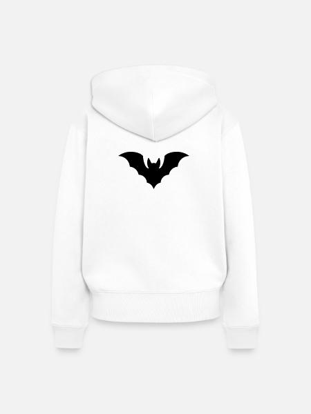 Fledermaus - Frauen Premium Bio Zip Hoodie - Weiß