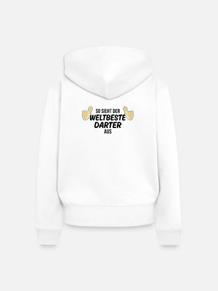 der weltbeste darter - Frauen Premium Bio Zip Hoodie - Weiß