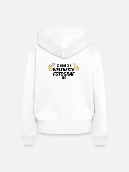 der weltbeste fotograf - Frauen Premium Bio Zip Hoodie - Weiß
