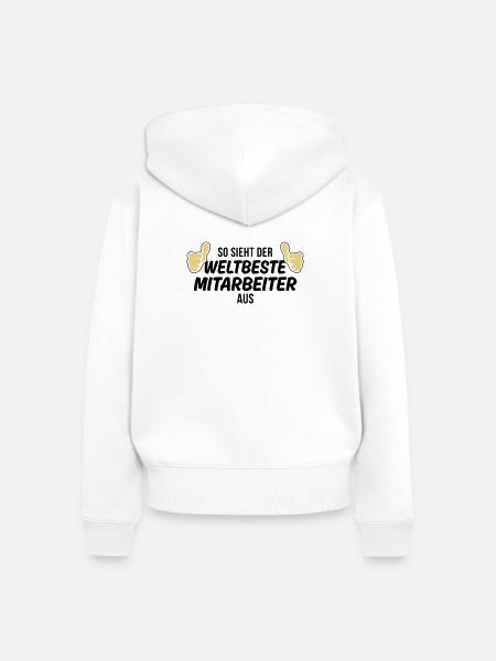 der weltbeste mitarbeiter - Frauen Premium Bio Zip Hoodie - Weiß
